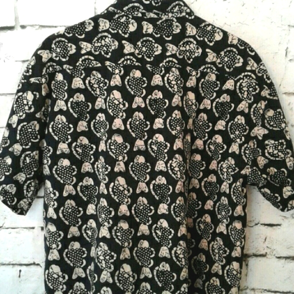 Designer Robert Stock abstract fish print shirt, very cool, sz XL - Picture 2 of 7